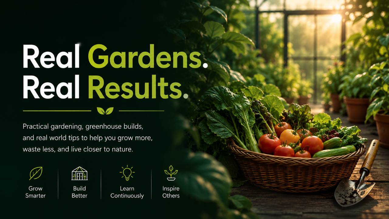 Real Gardens. Real Results. Practical gardening, greenhouse builds, and real-world tips to help you grow more, waste less, and live closer to nature.